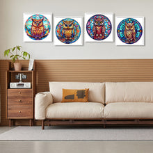 Load image into Gallery viewer, 4pcs Diamond Painting Set - owl glass painting (30*30CM)