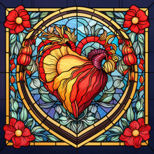 Load image into Gallery viewer, 4pcs Diamond Painting Set - beating heart glass painting (30*30CM)