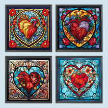 Load image into Gallery viewer, 4pcs Diamond Painting Set - beating heart glass painting (30*30CM)