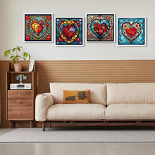 Load image into Gallery viewer, 4pcs Diamond Painting Set - beating heart glass painting (30*30CM)