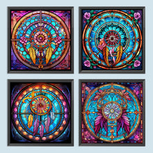 Load image into Gallery viewer, 4pcs Diamond Painting Set - dream catcher glass painting (30*30CM)