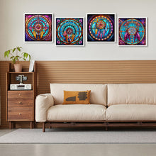 Load image into Gallery viewer, 4pcs Diamond Painting Set - dream catcher glass painting (30*30CM)