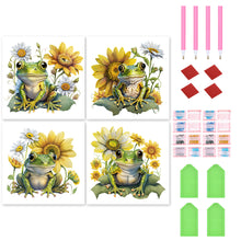Load image into Gallery viewer, 4pcs Diamond Painting Set - sunflower frog (30*30CM)