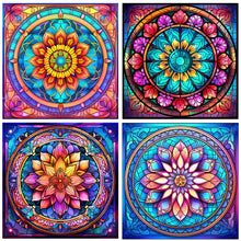 Load image into Gallery viewer, 4pcs Diamond Painting Set - mandala glass painting (30*30CM)