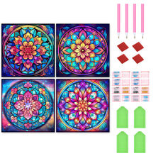 Load image into Gallery viewer, 4pcs Diamond Painting Set - mandala glass painting (30*30CM)
