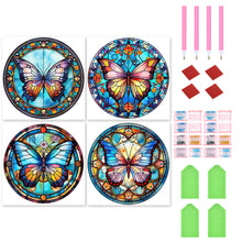 Load image into Gallery viewer, 4pcs Diamond Painting Set - butterfly glass painting (30*30CM)
