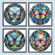 Load image into Gallery viewer, 4pcs Diamond Painting Set - butterfly glass painting (30*30CM)