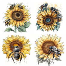 Load image into Gallery viewer, 4pcs Diamond Painting Set - sunflower honey (30*30CM)