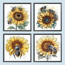 Load image into Gallery viewer, 4pcs Diamond Painting Set - sunflower honey (30*30CM)
