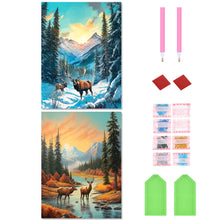 Load image into Gallery viewer, 2pcs Diamond Painting Set - Autumn and winter elk (30*40CM)