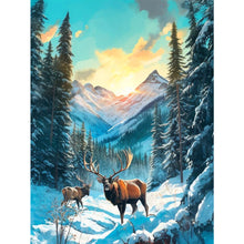 Load image into Gallery viewer, 2pcs Diamond Painting Set - Autumn and winter elk (30*40CM)