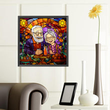 Load image into Gallery viewer, Diamond Painting - Full Round - Elderly couple glass painting (40*40CM)