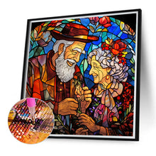 Load image into Gallery viewer, Diamond Painting - Full Round - Elderly couple glass painting (40*40CM)