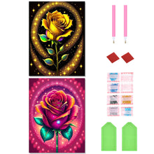 Load image into Gallery viewer, 2pcs Diamond Painting Set - glitter rose (30*40CM)
