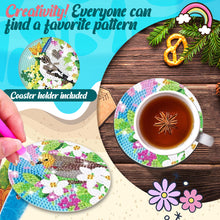 Load image into Gallery viewer, 8PCS Diamond Painting Art Coaster Kit Flower Bird Christmas Gnome Winter Snowman