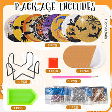 Load image into Gallery viewer, 8PCS Diamond Painting Art Coaster Kit Flower Bird Christmas Gnome Winter Snowman