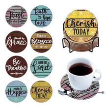 Load image into Gallery viewer, 8PCS Diamond Painting Art Coaster Kit Flower Bird Christmas Gnome Winter Snowman