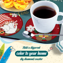 Load image into Gallery viewer, 8PCS Diamond Painting Art Coaster Kit Flower Bird Christmas Gnome Winter Snowman