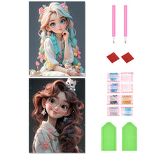 Load image into Gallery viewer, 2pcs Diamond Painting Set - little girl (30*40CM)