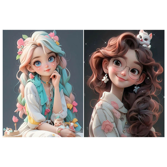 2pcs Diamond Painting Set - little girl (30*40CM)