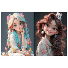 Load image into Gallery viewer, 2pcs Diamond Painting Set - little girl (30*40CM)