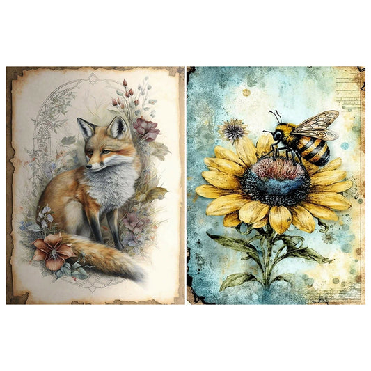 2pcs Diamond Painting Set - Yellowed Diary of Animals (30*40CM)