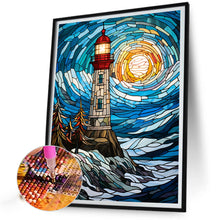 Load image into Gallery viewer, Diamond Painting - Full Round - lighthouse glass painting (40*50CM)