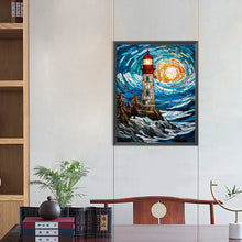 Load image into Gallery viewer, Diamond Painting - Full Round - lighthouse glass painting (40*50CM)