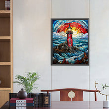 Load image into Gallery viewer, Diamond Painting - Full Round - lighthouse glass painting (40*50CM)