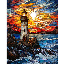 Load image into Gallery viewer, Diamond Painting - Full Round - lighthouse glass painting (40*50CM)