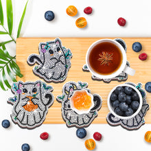 Load image into Gallery viewer, 8/10PCS Diamond Painting Art Coaster Kit Halloween Cat Autumn Hot Cocoa Nativity