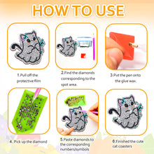 Load image into Gallery viewer, 8/10PCS Diamond Painting Art Coaster Kit Halloween Cat Autumn Hot Cocoa Nativity