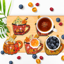 Load image into Gallery viewer, 8/10PCS Diamond Painting Art Coaster Kit Halloween Cat Autumn Hot Cocoa Nativity