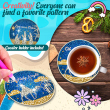 Load image into Gallery viewer, 8/10PCS Diamond Painting Art Coaster Kit Halloween Cat Autumn Hot Cocoa Nativity