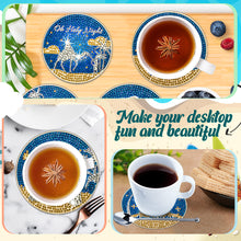 Load image into Gallery viewer, 8/10PCS Diamond Painting Art Coaster Kit Halloween Cat Autumn Hot Cocoa Nativity