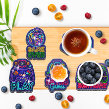 Load image into Gallery viewer, 8/10PCS Diamond Painting Art Coaster Kit Halloween Cat Autumn Hot Cocoa Nativity