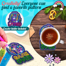 Load image into Gallery viewer, 8/10PCS Diamond Painting Art Coaster Kit Halloween Cat Autumn Hot Cocoa Nativity