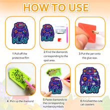 Load image into Gallery viewer, 8/10PCS Diamond Painting Art Coaster Kit Halloween Cat Autumn Hot Cocoa Nativity