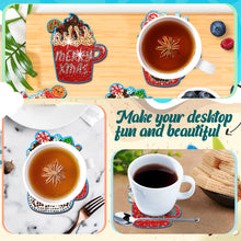 Load image into Gallery viewer, 8/10PCS Diamond Painting Art Coaster Kit Halloween Cat Autumn Hot Cocoa Nativity