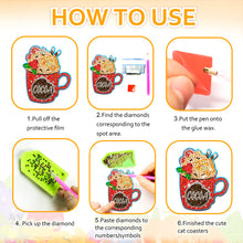 Load image into Gallery viewer, 8/10PCS Diamond Painting Art Coaster Kit Halloween Cat Autumn Hot Cocoa Nativity