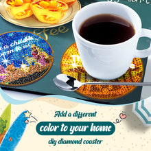 Load image into Gallery viewer, 8/10PCS Diamond Painting Art Coaster Kit Halloween Cat Autumn Hot Cocoa Nativity