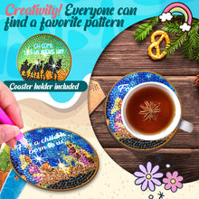 Load image into Gallery viewer, 8/10PCS Diamond Painting Art Coaster Kit Halloween Cat Autumn Hot Cocoa Nativity
