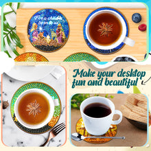 Load image into Gallery viewer, 8/10PCS Diamond Painting Art Coaster Kit Halloween Cat Autumn Hot Cocoa Nativity