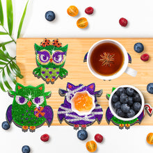 Load image into Gallery viewer, 8/10PCS Diamond Painting Art Coaster Kit Halloween Cat Autumn Hot Cocoa Nativity