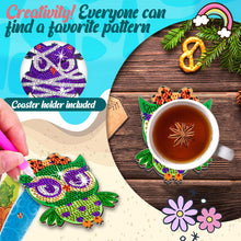 Load image into Gallery viewer, 8/10PCS Diamond Painting Art Coaster Kit Halloween Cat Autumn Hot Cocoa Nativity