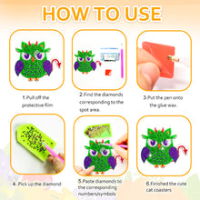 Load image into Gallery viewer, 8/10PCS Diamond Painting Art Coaster Kit Halloween Cat Autumn Hot Cocoa Nativity