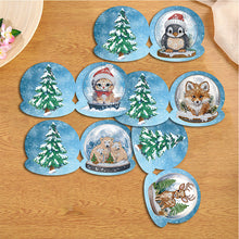 Load image into Gallery viewer, 5/6/8/10/12PCS Special Shape DIY Diamond Painting Card Xmas Tree Xmas Atmosphere