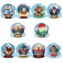 Load image into Gallery viewer, 5/6/8/10/12PCS Special Shape DIY Diamond Painting Card Xmas Tree Xmas Atmosphere