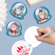 Load image into Gallery viewer, 5/6/8/10/12PCS Special Shape DIY Diamond Painting Card Xmas Tree Xmas Atmosphere