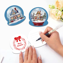 Load image into Gallery viewer, 5/6/8/10/12PCS Special Shape DIY Diamond Painting Card Xmas Tree Xmas Atmosphere